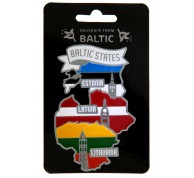 Suvenyrinis magnetas Baltic States su Baltijos šalių kontūrais